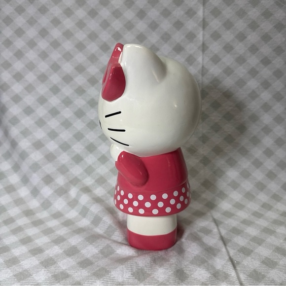 Sanrio PINK Hello Kitty CERAMIC Coin PIGGY Bank POLKA Dot Dress - Picture 4 of 8